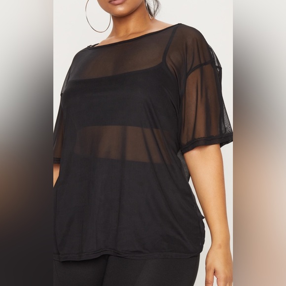Boohoo Tops - oversized mesh t-shirt boho plus sz US 20 2X EUC